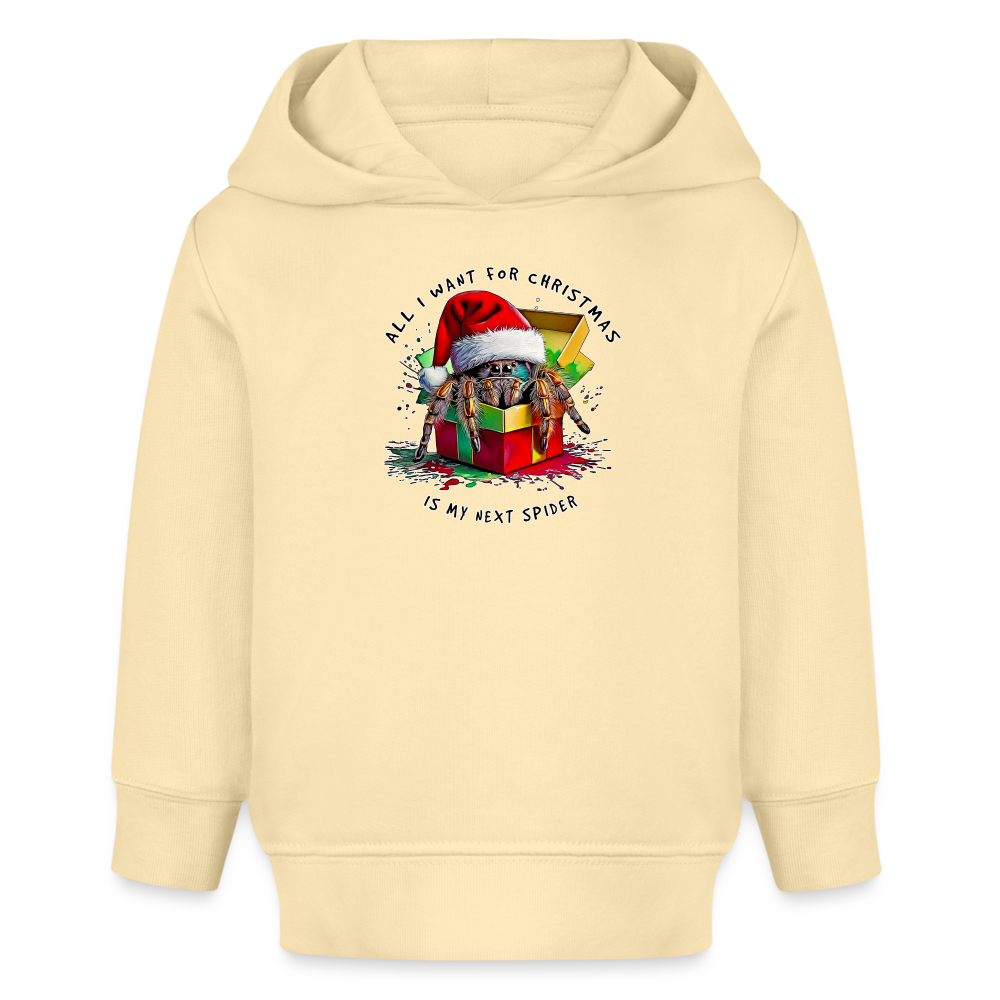 Baby Stanley & Stella Bio Hoodie Weihnachtsgeschenk Springspinne All I want for Christmas - Creme