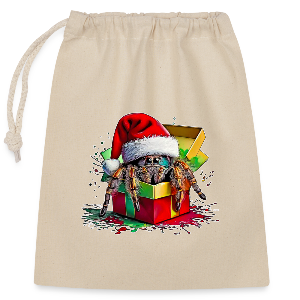 Verschließbarer Geschenkbeutel (25x30cm) Weihnachtsgeschenk Springspinne - Natur