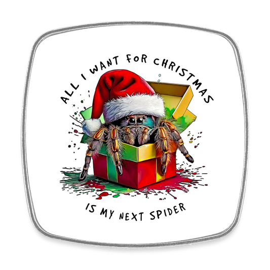 Kühlschrankmagnet Weihnachtsgeschenk Springspinne All I want for Christmas - Weiß