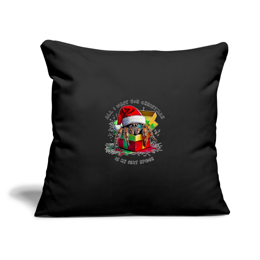 Sofakissenbezug 44 x 44 cm Weihnachtsgeschenk Springspinne All I want for Christmas - Schwarz