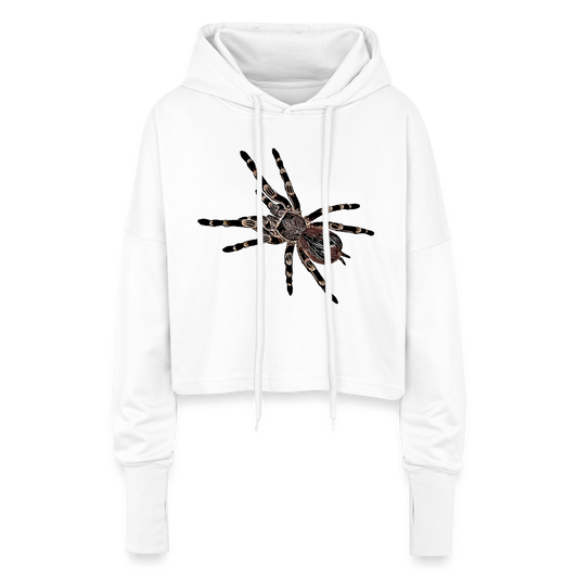 Frauen Cropped Hoodie Acanthoscurria geniculata - Weiß