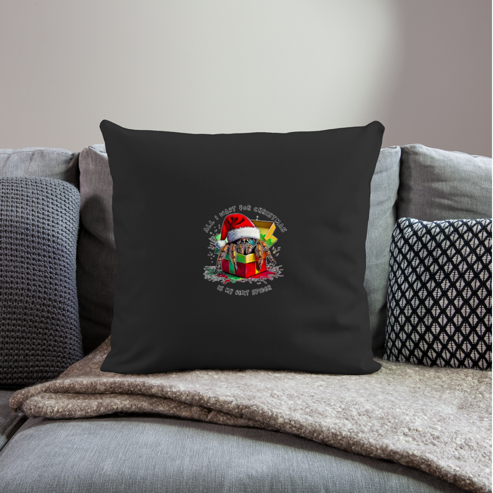 Sofakissenbezug 44 x 44 cm Weihnachtsgeschenk Springspinne All I want for Christmas - Schwarz