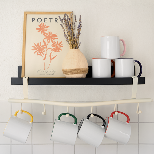 Tasse zweifarbig Weihnachtsgeschenk Springspinne - Weiß/Gelb