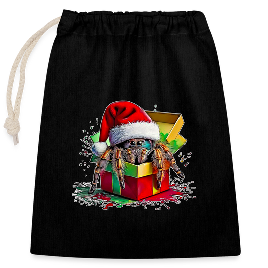 Verschließbarer Geschenkbeutel (25x30cm) Weihnachtsgeschenk Springspinne - Schwarz