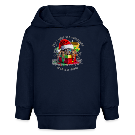 Baby Stanley & Stella Bio Hoodie Weihnachtsgeschenk Springspinne All I want for Christmas - Navy