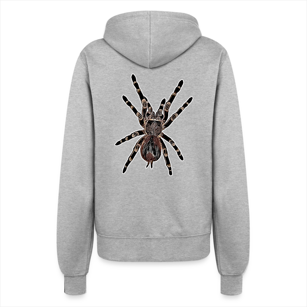 Frauen Zip-Hoodie Acanthoscurria geniculata - Grau meliert