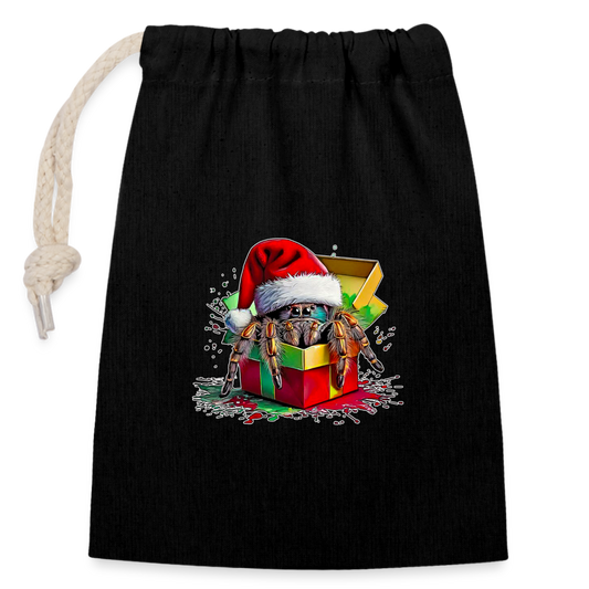Verschließbarer Geschenkbeutel (14x20cm) Weihnachtsgeschenk Springspinne - Schwarz
