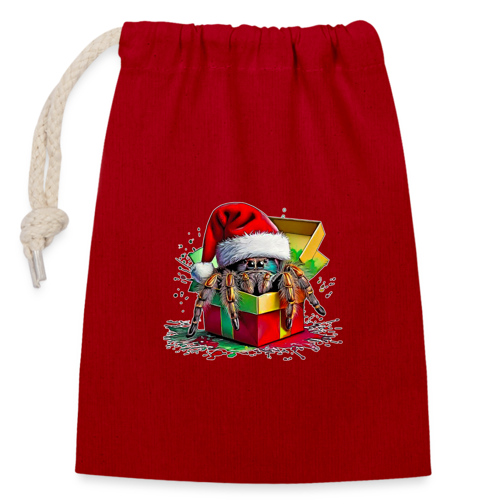 Verschließbarer Geschenkbeutel (14x20cm) Weihnachtsgeschenk Springspinne - Rot
