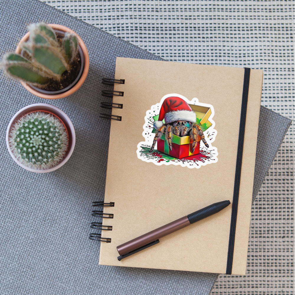 Sticker Weihnachtsgeschenk Springspinne - Weiß glänzend