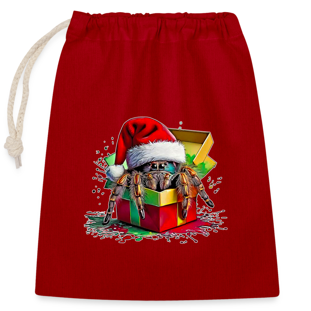 Verschließbarer Geschenkbeutel (25x30cm) Weihnachtsgeschenk Springspinne - Rot
