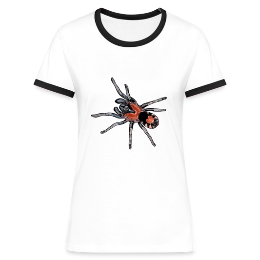 Frauen Kontrast-T-Shirt Cyriocosmus elegans - Weiß/Schwarz
