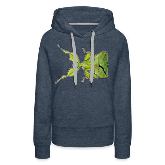 Frauen Hoodie Phyllium philippinicum female - Jeansblau