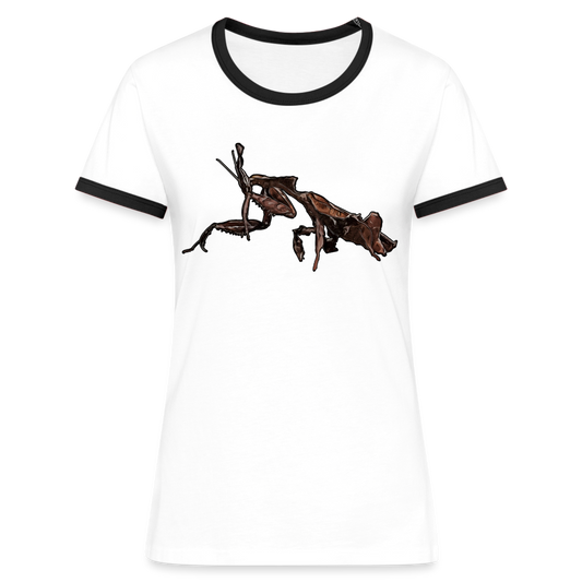 Frauen Kontrast-T-Shirt Phyllocrania paradoxa female 2 - Weiß/Schwarz