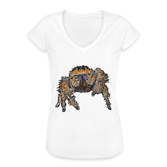 Frauen Vintage T-Shirt Phidippus regius Everglades female - weiß
