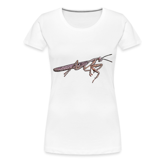 Frauen Basic T-Shirt Rhombodera kirbyi Male - weiß