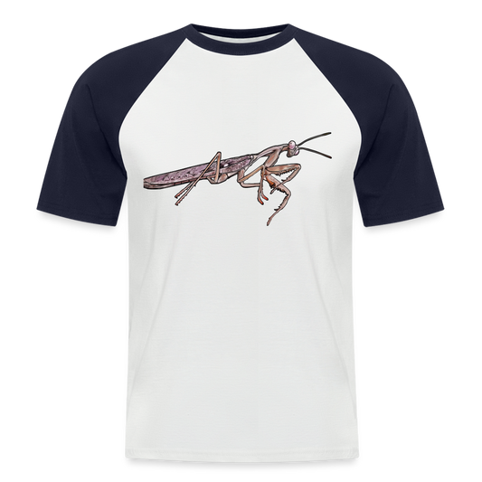 Männer Baseball-T-Shirt Rhombodera kirbyi Male - Weiß/Navy