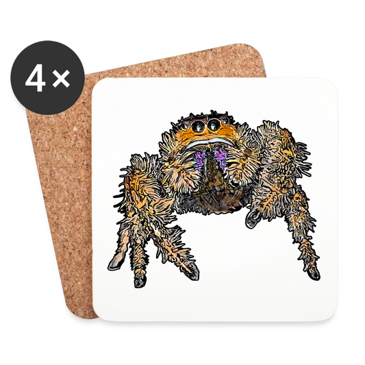 Untersetzer 4er Set Phidippus regius Everglades female - weiß