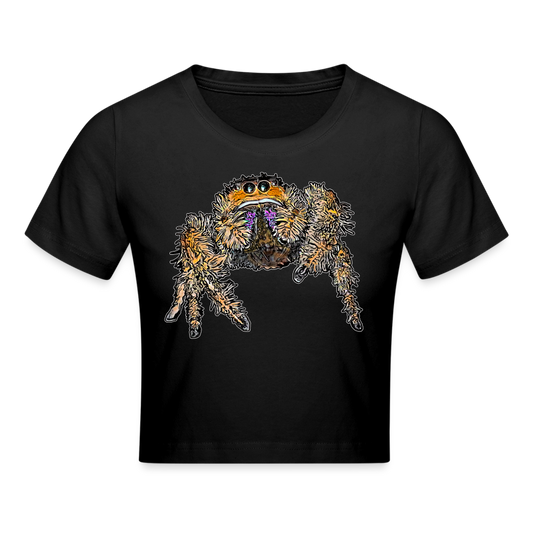Crop T-Shirt Phidippus regius Everglades female - Schwarz