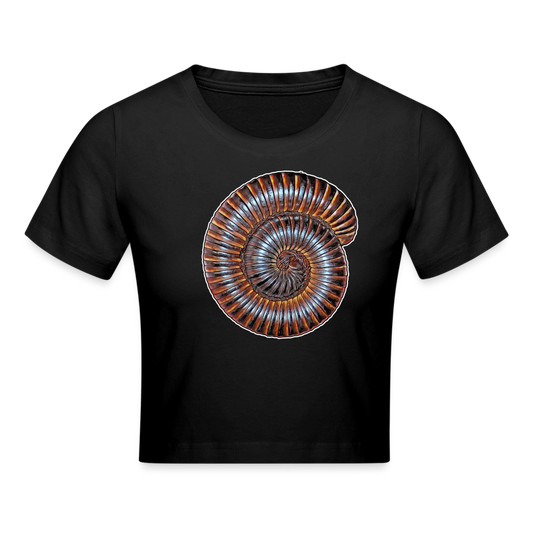 Crop T-Shirt Archispirostreptus gigas - Schwarz