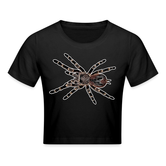 Crop T-Shirt Acanthoscurria geniculata - Schwarz