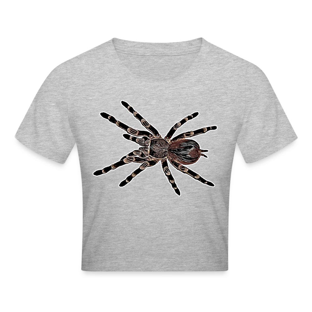 Crop T-Shirt Acanthoscurria geniculata - Grau meliert