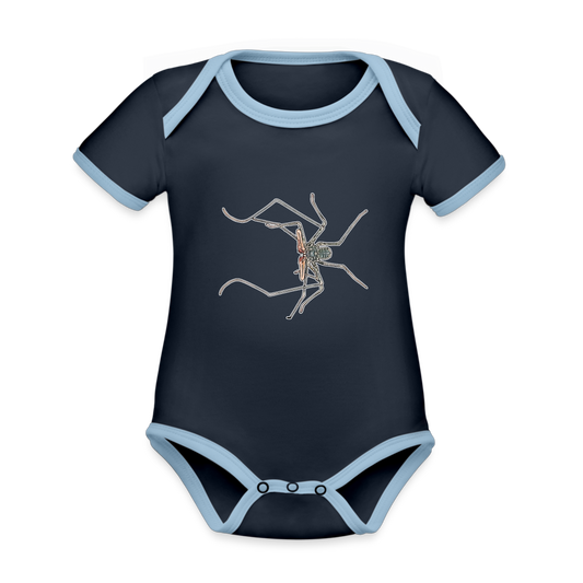 Baby Kontrastbody kurz - Navy/Himmelblau