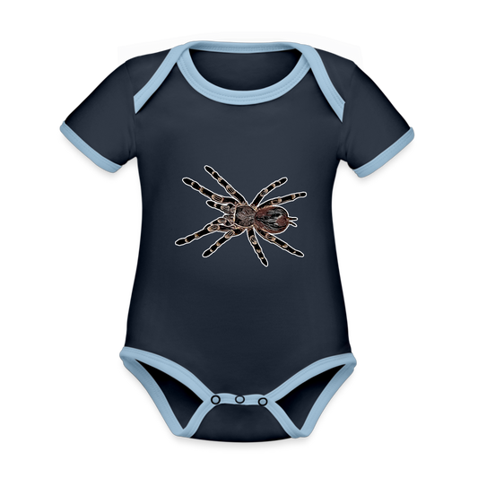 Baby Kontrastbody kurz - Navy/Himmelblau
