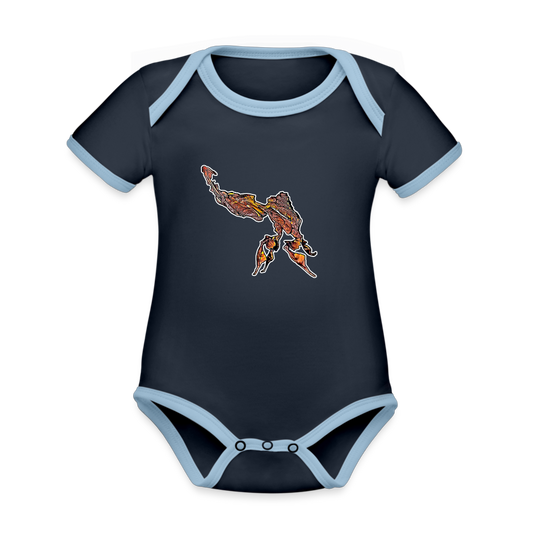 Baby Kontrastbody kurz Phyllocrania paradoxa male - Navy/Himmelblau