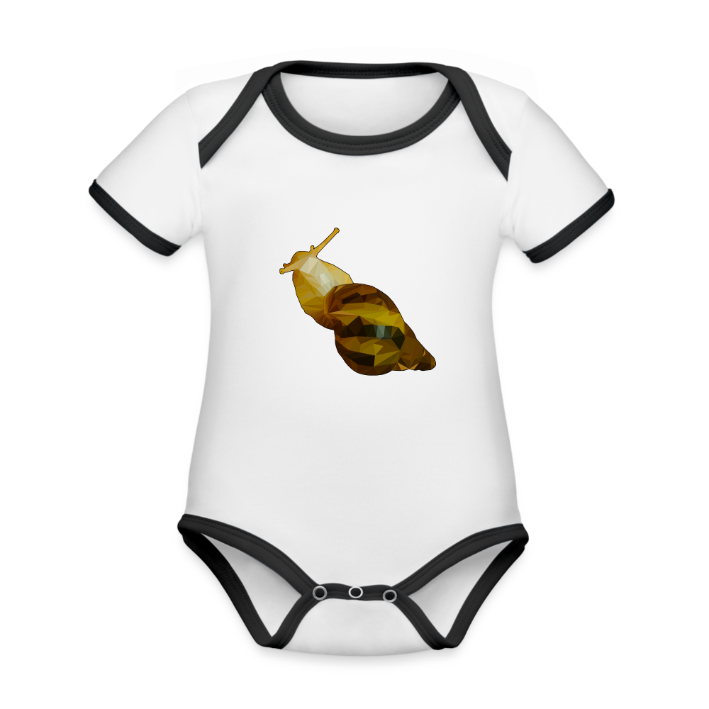 Baby Kontrastbody kurz Achatina reticulata Low Poly - Weiß/Schwarz