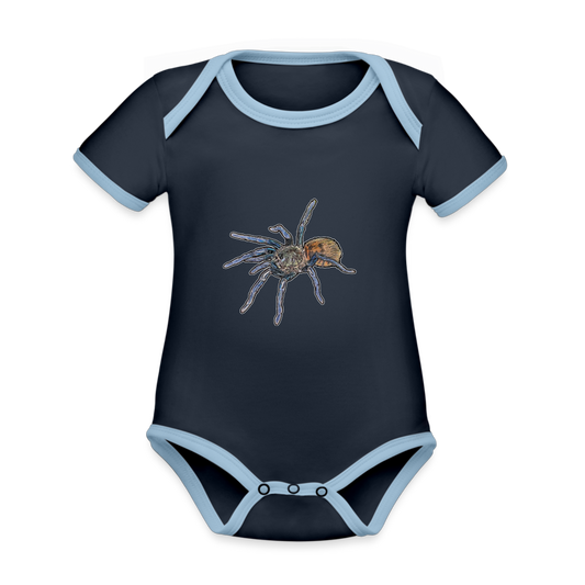 Baby Kontrastbody kurz Chromatopelma cyaneopubescens - Navy/Himmelblau