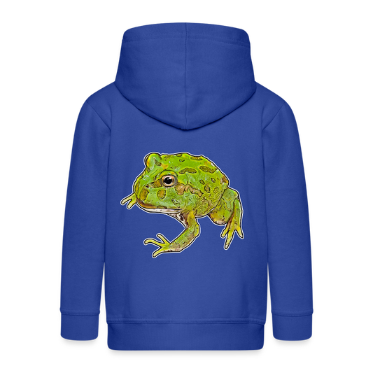 Kinder/ Teenager Zip-Hoodie Ceratophrys cranwelli Peppermint Blue - Royalblau