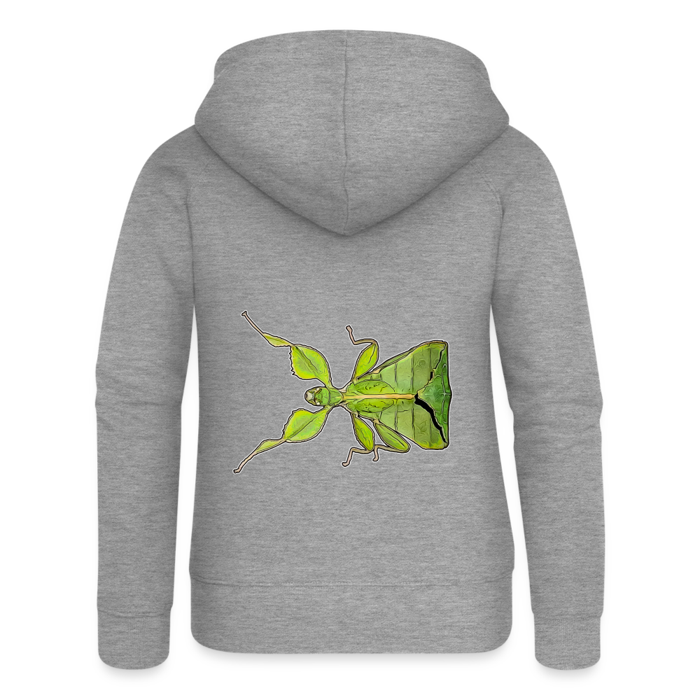 Frauen Zip-Hoodie Phyllium philippinicum female - Grau meliert