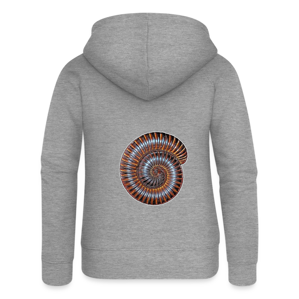 Frauen Zip-Hoodie Archispirostreptus gigas - Grau meliert