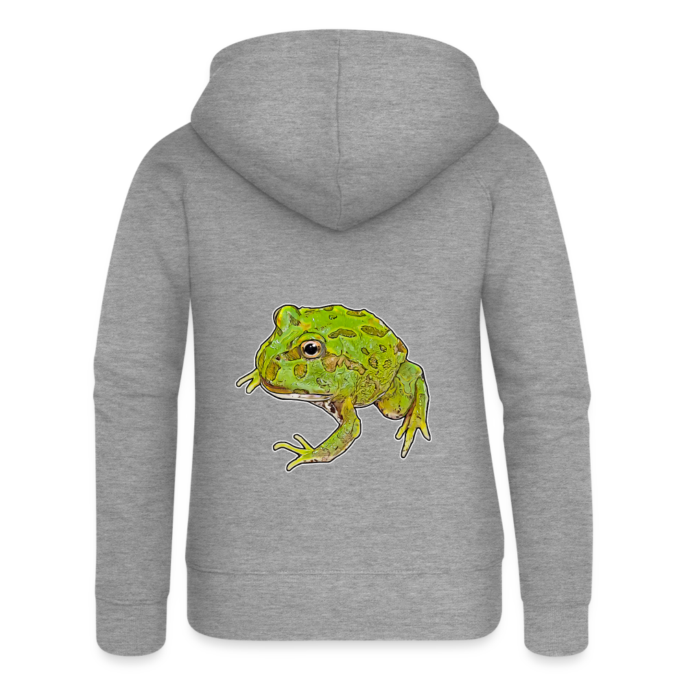 Frauen Zip-Hoodie Ceratophrys cranwelli Peppermint Blue - Grau meliert