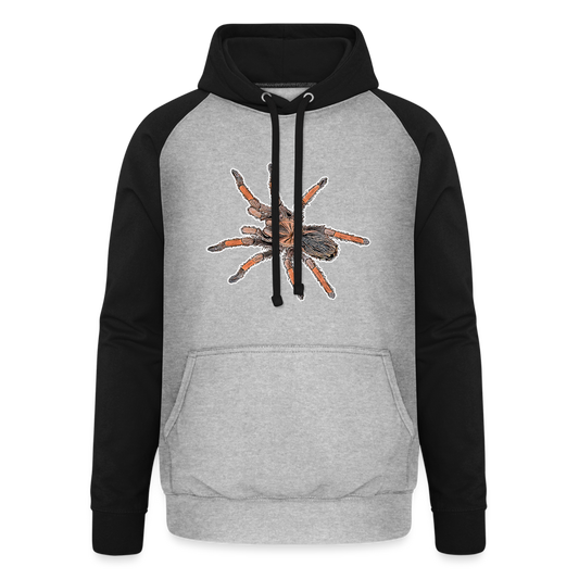 Unisex Baseball Hoodie Brachypelma emilia - Grau meliert/Schwarz