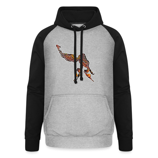 Unisex Baseball Hoodie Phyllocrania paradoxa male - Grau meliert/Schwarz