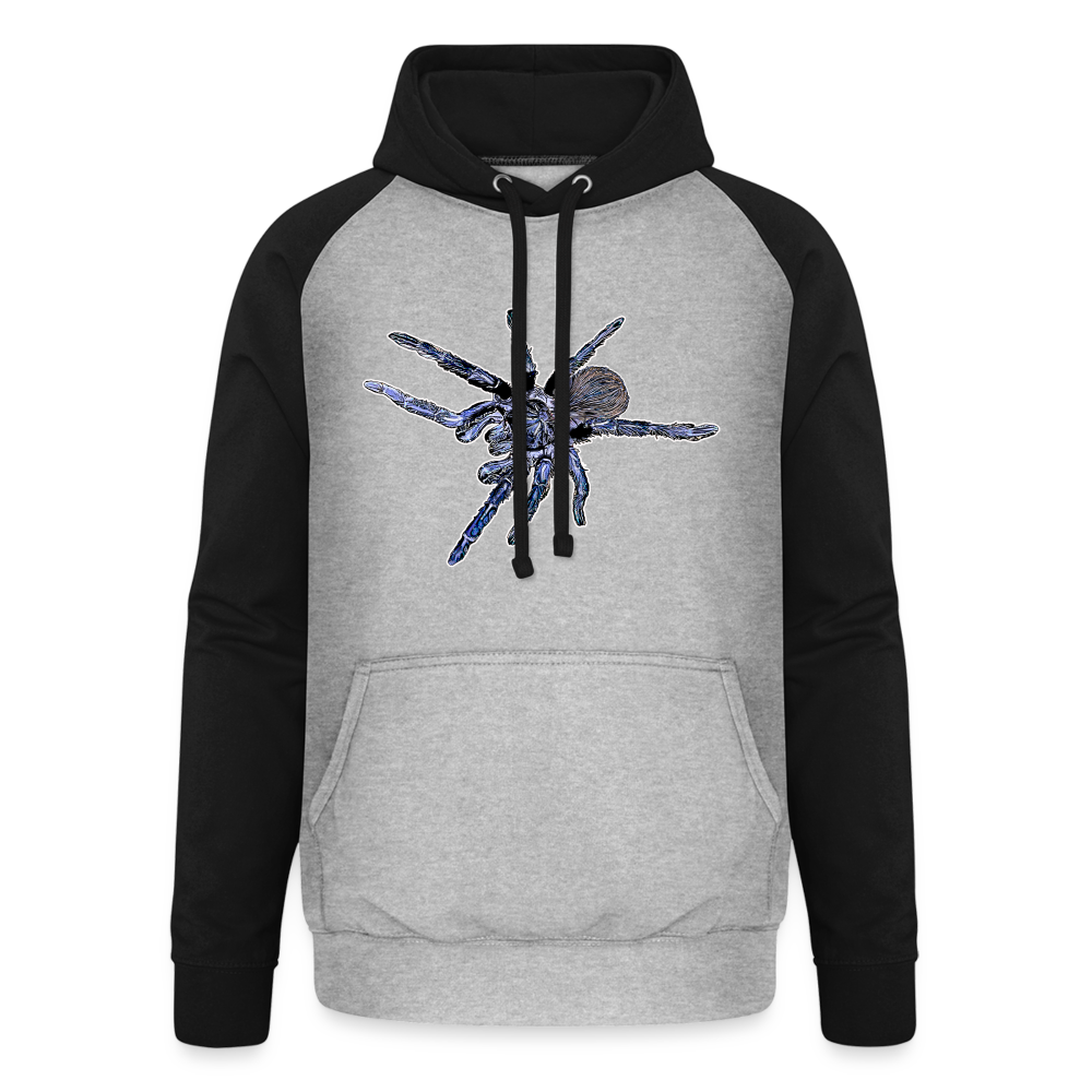 Unisex Baseball Hoodie Pterinopelma sazimai - Grau meliert/Schwarz