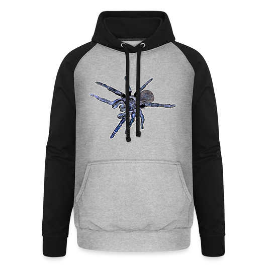 Unisex Baseball Hoodie Pterinopelma sazimai - Grau meliert/Schwarz
