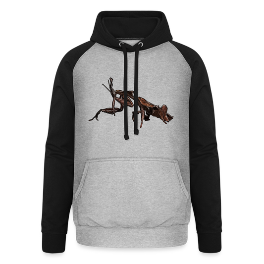 Unisex Baseball Hoodie Phyllocrania paradoxa female 2 - Grau meliert/Schwarz