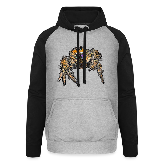Unisex Baseball Hoodie Phidippus regius Everglades female - Grau meliert/Schwarz