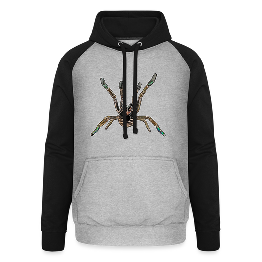 Unisex Baseball Hoodie Pterinochilus murinus tcf - Grau meliert/Schwarz
