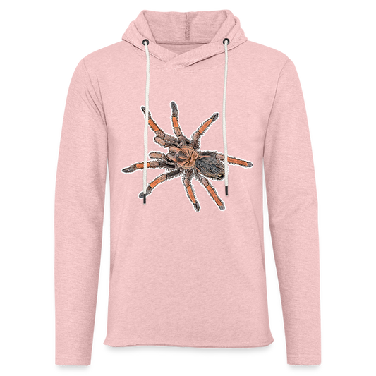 Unisex Kapuzensweatshirt Brachypelma emilia - Rosa-Creme meliert