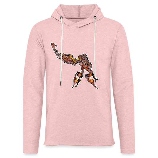Unisex Kapuzensweatshirt Phyllocrania paradoxa male - Rosa-Creme meliert
