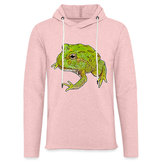 Unisex Kapuzensweatshirt Ceratophrys cranwelli Peppermint Blue - Rosa-Creme meliert