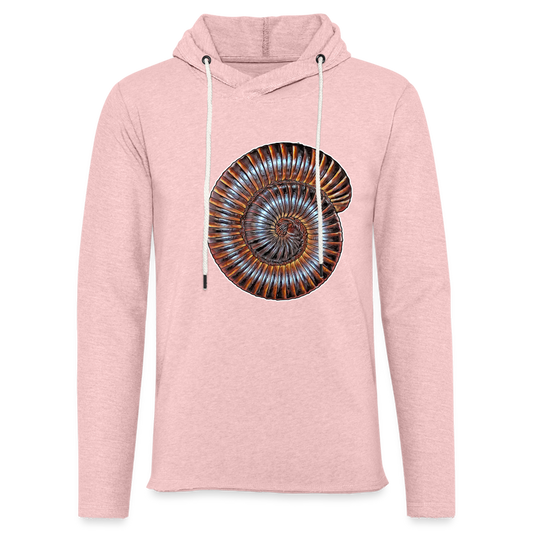 Unisex Kapuzensweatshirt Archispirostreptus gigas - Rosa-Creme meliert