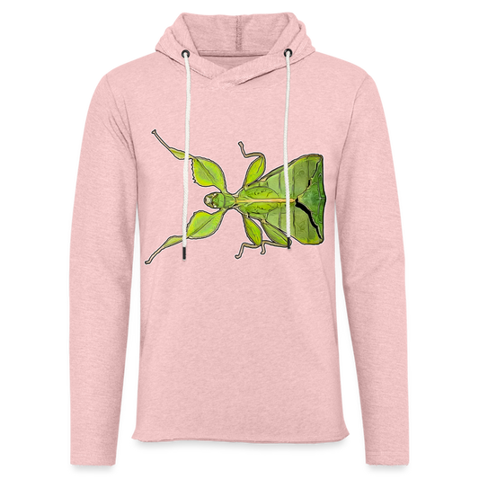Unisex Kapuzensweatshirt Phyllium philippinicum female - Rosa-Creme meliert