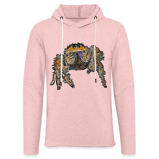 Unisex Kapuzensweatshirt Phidippus regius Everglades female - Rosa-Creme meliert