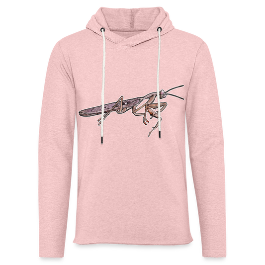 Unisex Kapuzensweatshirt Rhombodera kirbyi male - Rosa-Creme meliert