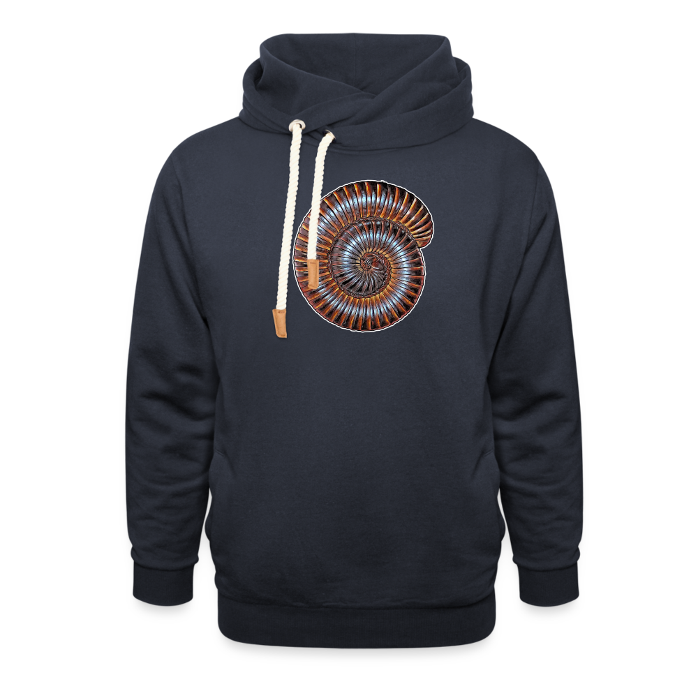 Unisex Schalkragen Hoodie Archispirostreptus gigas - Navy