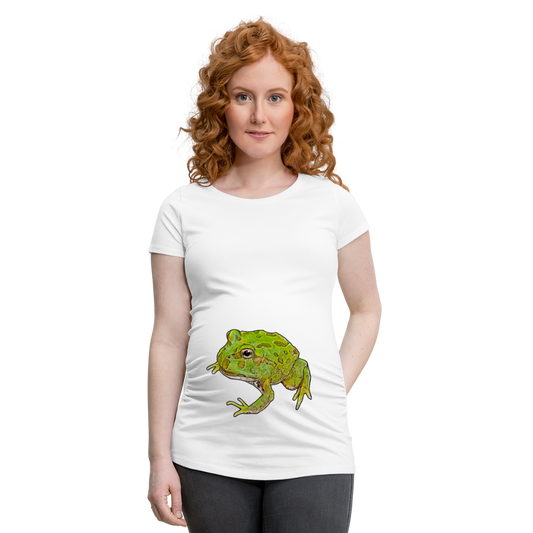Frauen Schwangerschafts-T-Shirt Ceratophrys cranwelli Peppermint Blue - weiß